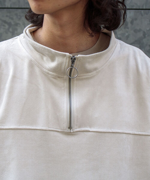 GLOSTER（グロスター）の「【GLOSTER/グロスター】フェイクスエード ハーフジッププルオーバー ドロップショルダー リング（Tシャツ/カットソー・メンズ・ダークブラウン/チャコールグレー/キャメル・L/S/M）」の17枚目の写真