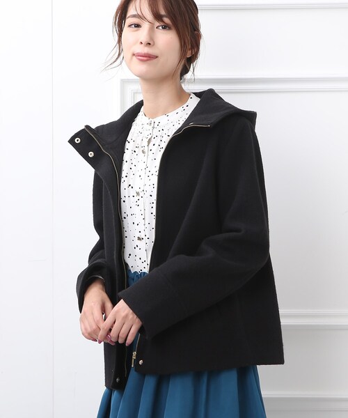 DRESKIP(ドレスキップ)の「◆【着ぶくれ知らず】ウール調フードショートコート(その他アウター・レディース・キャメル/ライトブルー/ブラック・02/03/04)」の11枚目の写真