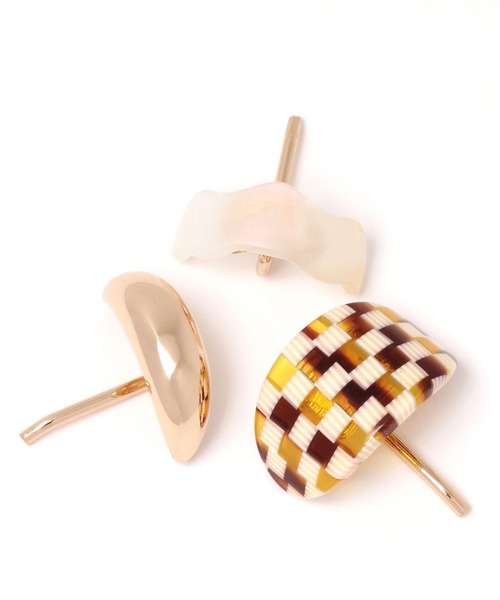 niko and...（ニコアンド）の「ヘアカフコンビ3個セット（ヘアピン・レディース・アイボリー/オレンジ/ブラウン・0）」の4枚目の写真