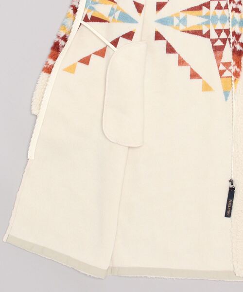 PENDLETON(ペンドルトン)の「【 PENDLETON / ペンドルトン 】ボアジップロングカーディガン Boa Zip Crewneck 2475-9106 MNY(ブルゾン・レディース・ブラック/アイボリー・FREE)」の6枚目の写真