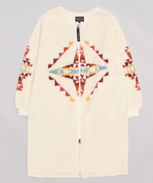 PENDLETON(ペンドルトン)の「【 PENDLETON / ペンドルトン 】ボアジップロングカーディガン Boa Zip Crewneck 2475-9106 MNY(ブルゾン・レディース・ブラック/アイボリー・FREE)」の16枚目の写真