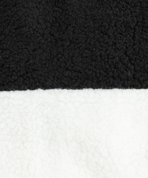 Rocky Monroe（ロッキーモンロー）の「オーバーサイズ ボアフリースブルゾン ジップアップジャケット（ブルゾン・レディース・ブラウン/グレー/グリーン/マスタード/ブラック×グレー/ホワイト×グリーン/ホワイト×ブルー/ホワイト×ブラック/ホワイト×グレー/ブラック×パープル/レッド・L/M/XL）」の14枚目の写真