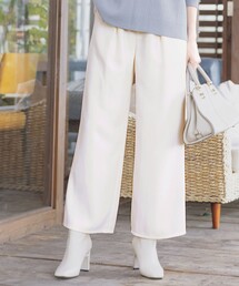 【洗える】ツイードカルゼワイドパンツ