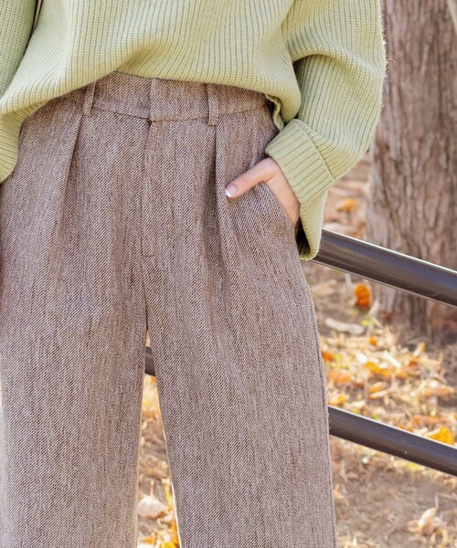 Tiaclasse(ティアクラッセ)の「【洗える】ツイードカルゼワイドパンツ(その他パンツ・レディース・ブラウン/グレイッシュベージュ/オフホワイト・XL/XXL)」の14枚目の写真