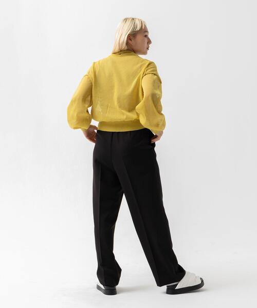 CITEN（シテン）の「＜CITEN＞シアー ハイネック ニット（ニット/セーター・レディース・イエロー/レッド・FREE）」の6枚目の写真