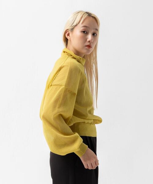 CITEN（シテン）の「＜CITEN＞シアー ハイネック ニット（ニット/セーター・レディース・イエロー/レッド・FREE）」の8枚目の写真