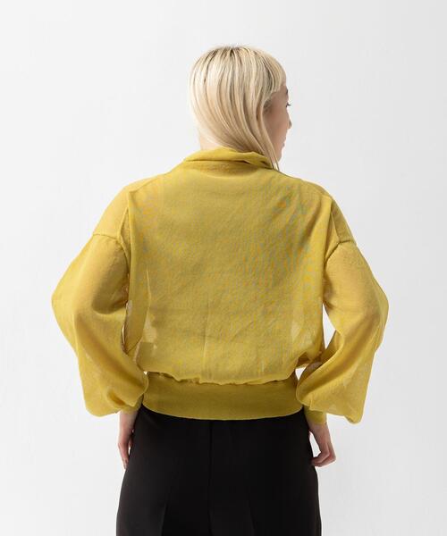 CITEN（シテン）の「＜CITEN＞シアー ハイネック ニット（ニット/セーター・レディース・イエロー/レッド・FREE）」の9枚目の写真