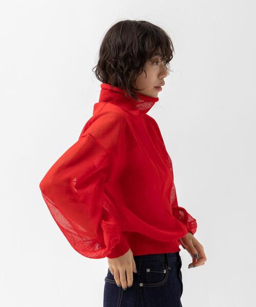 CITEN（シテン）の「＜CITEN＞シアー ハイネック ニット（ニット/セーター・レディース・イエロー/レッド・FREE）」の18枚目の写真