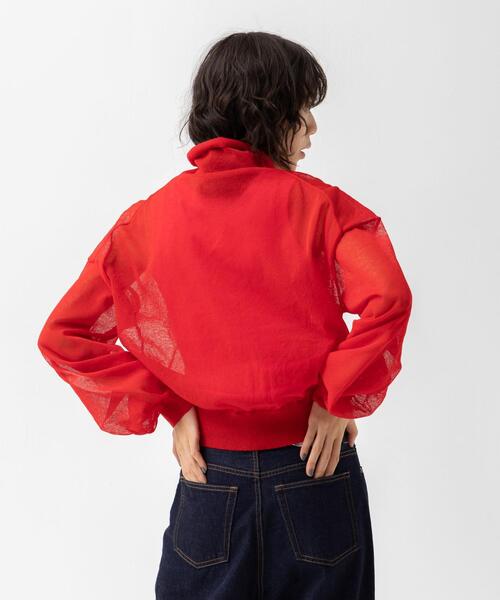 CITEN（シテン）の「＜CITEN＞シアー ハイネック ニット（ニット/セーター・レディース・イエロー/レッド・FREE）」の19枚目の写真