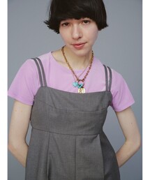 Ray BEAMS | Ray BEAMS / シアー ベロア ストレッチ Tシャツ(Tシャツ/カットソー)