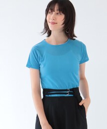 Ray BEAMS | Ray BEAMS / シアー ベロア ストレッチ Tシャツ(Tシャツ/カットソー)