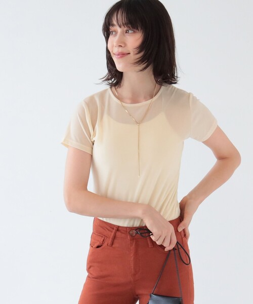 Ray BEAMS(レイビームス)の「Ray BEAMS / シアー ベロア ストレッチ Tシャツ(Tシャツ/カットソー・レディース・オフホワイト/ライトブルー/ピンク・ONE SIZE)」の8枚目の写真