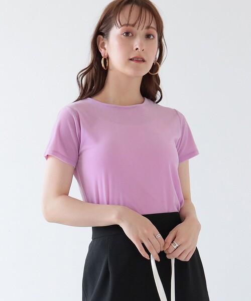 Ray BEAMS(レイビームス)の「Ray BEAMS / シアー ベロア ストレッチ Tシャツ(Tシャツ/カットソー・レディース・オフホワイト/ライトブルー/ピンク・ONE SIZE)」の16枚目の写真