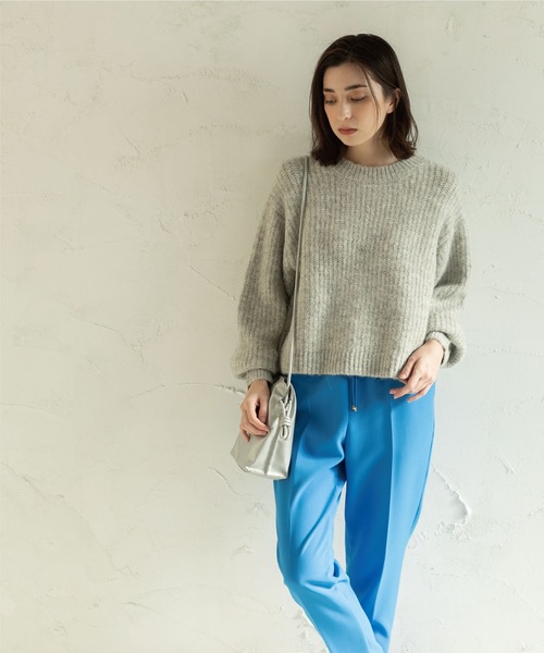 OPAQUE.CLIP（オペークドットクリップ）の「◆【Ｃ】アルパカブレンドバルキーニット（ニット/セーター・レディース・ライトベージュ/グレー/オレンジ・38）」の6枚目の写真