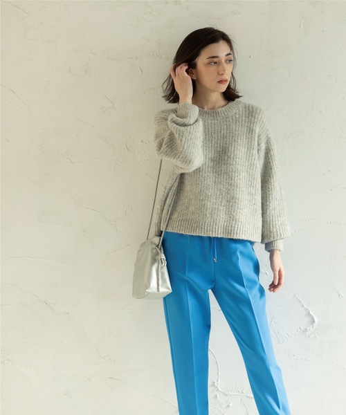 OPAQUE.CLIP（オペークドットクリップ）の「◆【Ｃ】アルパカブレンドバルキーニット（ニット/セーター・レディース・ライトベージュ/グレー/オレンジ・38）」の7枚目の写真