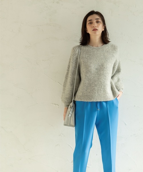 OPAQUE.CLIP（オペークドットクリップ）の「◆【Ｃ】アルパカブレンドバルキーニット（ニット/セーター・レディース・ライトベージュ/グレー/オレンジ・38）」の8枚目の写真