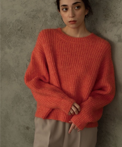 OPAQUE.CLIP（オペークドットクリップ）の「◆【Ｃ】アルパカブレンドバルキーニット（ニット/セーター・レディース・ライトベージュ/グレー/オレンジ・38）」の15枚目の写真