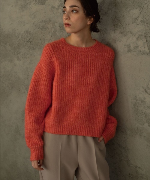 OPAQUE.CLIP（オペークドットクリップ）の「◆【Ｃ】アルパカブレンドバルキーニット（ニット/セーター・レディース・ライトベージュ/グレー/オレンジ・38）」の16枚目の写真