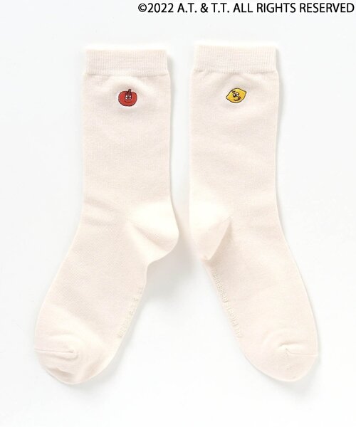 apres les cours（アプレレクール）の「バーバパパワンポイントソックス(おとな)（ソックス/靴下・レディース・チャコール/ピンク/アイボリー・27/24）」の2枚目の写真