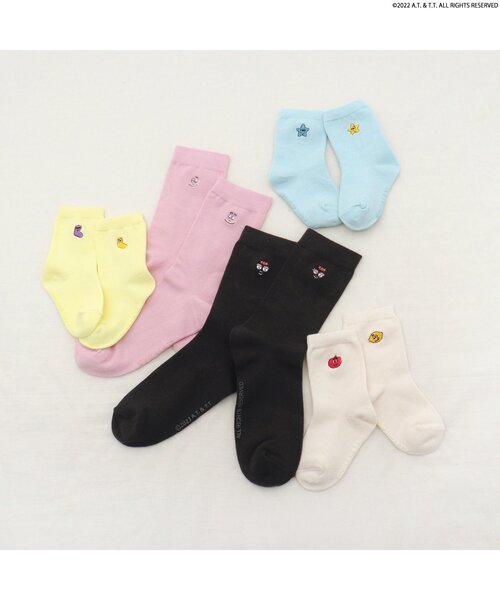 apres les cours（アプレレクール）の「バーバパパワンポイントソックス(おとな)（ソックス/靴下・レディース・チャコール/ピンク/アイボリー・27/24）」の5枚目の写真