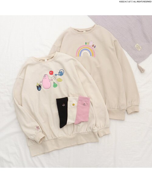 apres les cours（アプレレクール）の「バーバパパワンポイントソックス(おとな)（ソックス/靴下・レディース・チャコール/ピンク/アイボリー・27/24）」の7枚目の写真