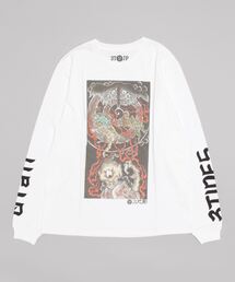 UBIQ（ユービック）の「UBIQ THREE TIDES TATTOO × UBIQ “IREZUMI” LS T-SHIRT (Youkai) Designed by Ganji (WHITE)（Tシャツ/カットソー）」