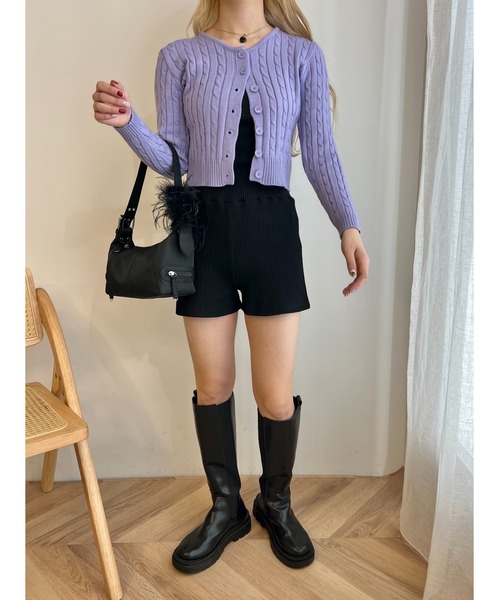 PHILLY（フィリー）の「コンパクトリブショートパンツ（その他パンツ・レディース・パープル/グレー/ブラック・FREE）」の4枚目の写真