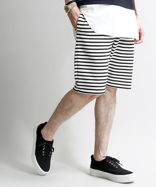 WEGO（ウィゴー）の「WEGO/スウェットイージーショーツ（その他パンツ・メンズ・杢グレー/ブラック系その他/トリコロール/ホワイト/その他1/ネイビー/ブルー系その他/ホワイト系その他・MEDIUM/LARGE/X-LARGE）」の3枚目の写真