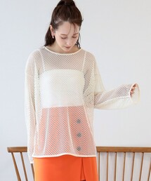 Ray BEAMS | Ray BEAMS / メッシュ ロングスリーブ Tシャツ(Tシャツ/カットソー)