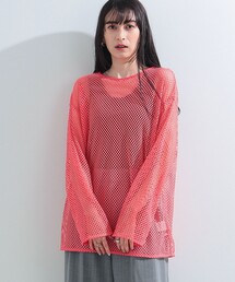 Ray BEAMS | Ray BEAMS / メッシュ ロングスリーブ Tシャツ(Tシャツ/カットソー)