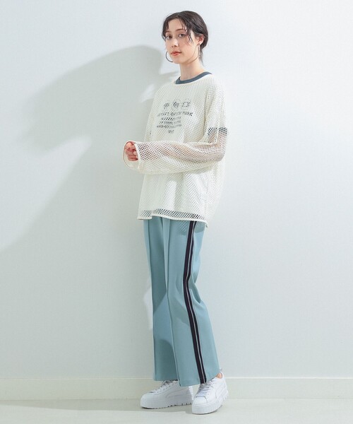 Ray BEAMS（レイビームス）の「Ray BEAMS / メッシュ ロングスリーブ Tシャツ（Tシャツ/カットソー・レディース・グリーン/ブラック/オフホワイト/ピンク・ONE SIZE）」の11枚目の写真