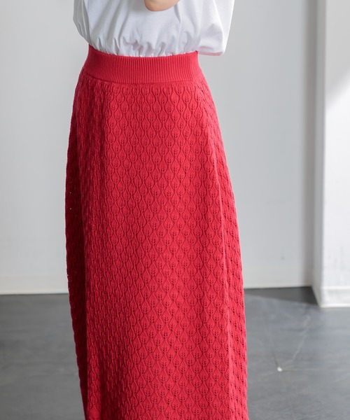 AMERICAN RAG CIE（アメリカンラグシー）の「ニットマキシスカート（スカート・レディース・レッド/グレー・FREE）」の7枚目の写真