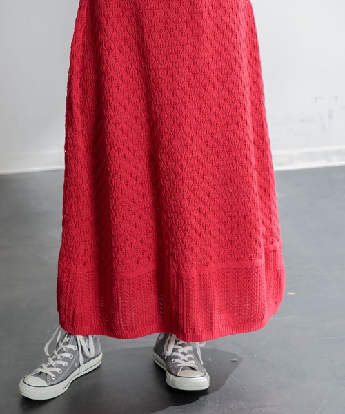AMERICAN RAG CIE（アメリカンラグシー）の「ニットマキシスカート（スカート・レディース・レッド/グレー・FREE）」の8枚目の写真