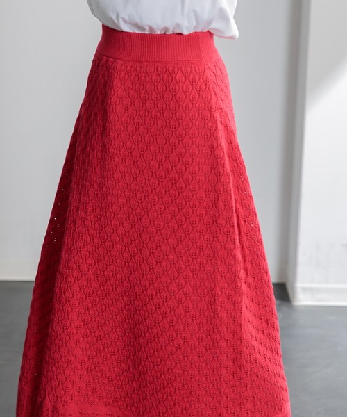 AMERICAN RAG CIE（アメリカンラグシー）の「ニットマキシスカート（スカート・レディース・レッド/グレー・FREE）」の9枚目の写真
