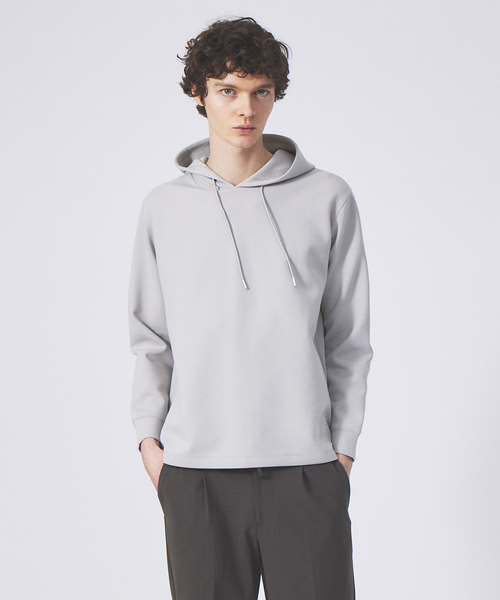 ABAHOUSE GRAY（アバハウスグレイ）の「シルキー ダンボール プルオーバー パーカー（パーカー・メンズ・ホワイト/グリーン/チャコールグレー/グレイッシュブルー/グレイッシュベージュ・46/48）」の4枚目の写真