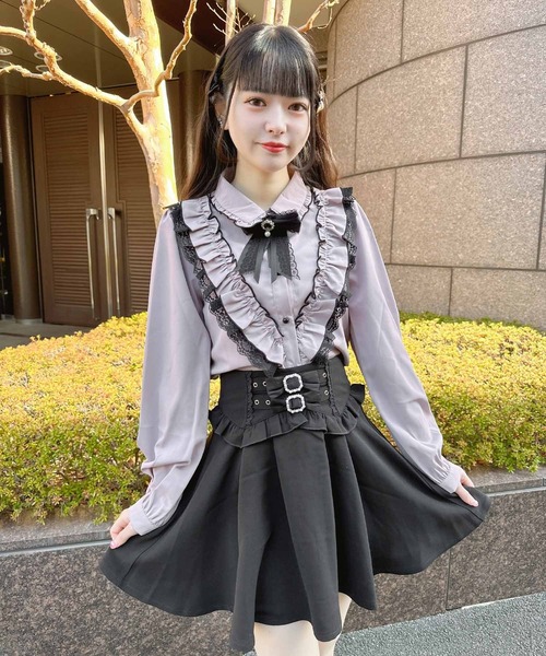 ROJITA(ロジータ)の「ラッフルフリル配色ブラウス(シャツ/ブラウス・レディース・ホワイト/ピンク/ブラック・FREE)」の7枚目の写真