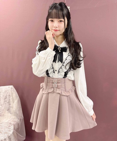 ROJITA(ロジータ)の「ラッフルフリル配色ブラウス(シャツ/ブラウス・レディース・ホワイト/ピンク/ブラック・FREE)」の17枚目の写真