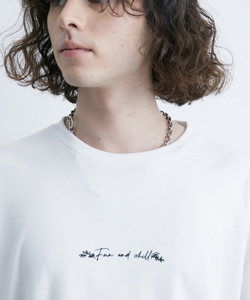 JUNRED(ジュンレッド)の「スリーブフラワープリントルーズプルオーバー(Tシャツ/カットソー・メンズ・ブラック/ホワイト・S/M/L)」の13枚目の写真