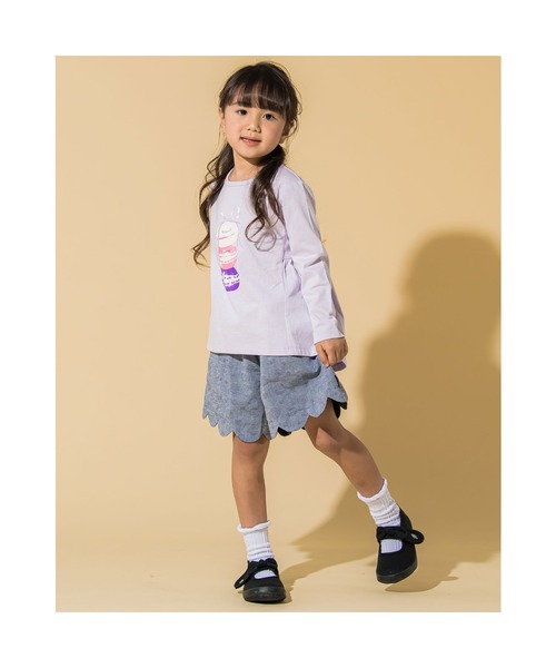Noeil aime BeBe(ノイユエイムベベ)の「Noeil aime BeBe/後ろ ギャザー マカロン 天竺 Tシャツ (80~130cm)(Tシャツ/カットソー・キッズ・ベージュ/パープル・110/80/90/130/120/100)」の12枚目の写真