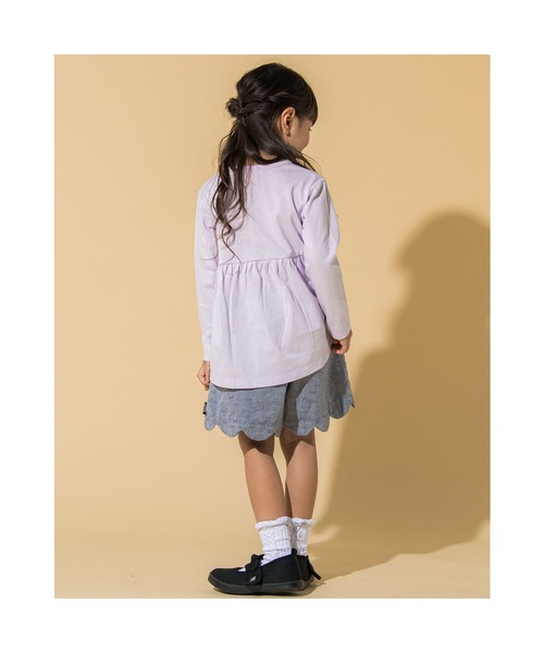 Noeil aime BeBe(ノイユエイムベベ)の「Noeil aime BeBe/後ろ ギャザー マカロン 天竺 Tシャツ (80~130cm)(Tシャツ/カットソー・キッズ・ベージュ/パープル・110/80/90/130/120/100)」の3枚目の写真
