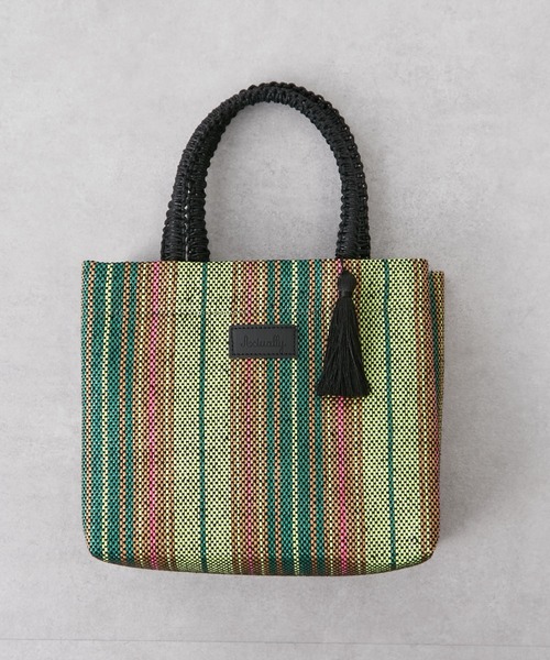 Actually（アクチュアリー）の「マルチストライプ ミニトート（トートバッグ・レディース・ブラック/グリーン・フリー）」の17枚目の写真