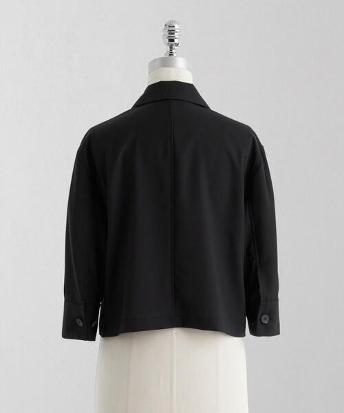 LOEFF（ロエフ）の「＜LOEFF＞ W トロピカル クロップド ジャケット（テーラードジャケット・レディース・ブラック/グレー・0/1）」の8枚目の写真