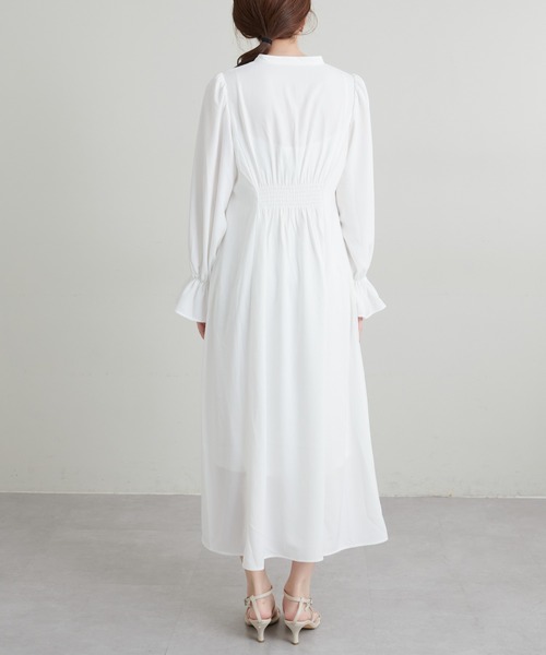 natural couture（ナチュラルクチュール）の「オケージョン対応可能 / ビンテージモチーフレース切替ワンピース（ドレス・レディース・オフホワイト/モカ/イエロー・FREE）」の18枚目の写真