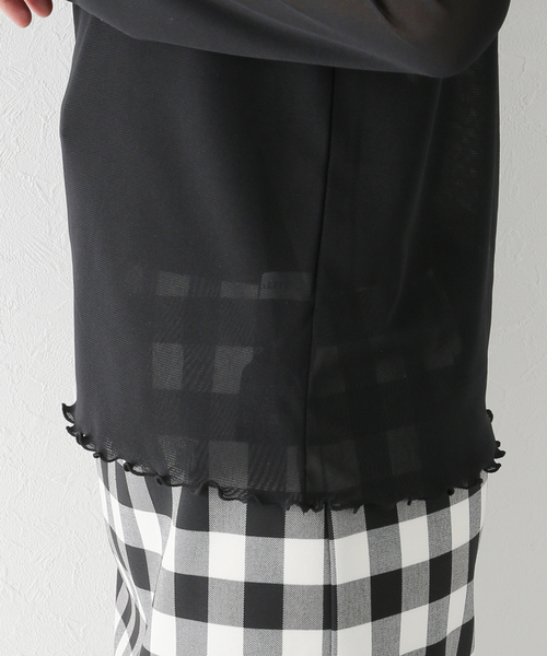 La TOTALITE(ラトータリテ)の「シアーハイネックカットソー(Tシャツ/カットソー・レディース・ベージュ/ホワイト/ブラック・FREE)」の12枚目の写真