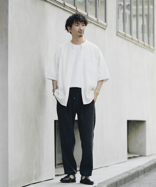 JOURNAL STANDARD relume（ジャーナルスタンダード　レリューム）の「TEC CANVAS ワイドイージーパンツ（スラックス・メンズ・アイボリー/クリアブルー/ブラウン系その他/ブラック・LARGE/SMALL/MEDIUM）」の9枚目の写真