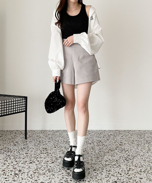 Heather(ヘザー)の「カップ付きアメスリタンク 199314(タンクトップ・レディース・グレー/オフホワイト/ブラック・FREE)」の8枚目の写真