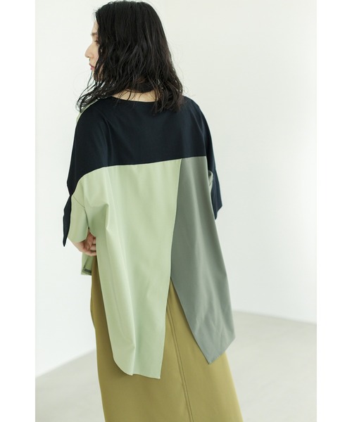 OSMOSIS(オズモーシス)の「切替配色Tシャツ(Tシャツ/カットソー・レディース・ブラック/チャコール/ホワイト/ピンク・ONE SIZE)」の8枚目の写真