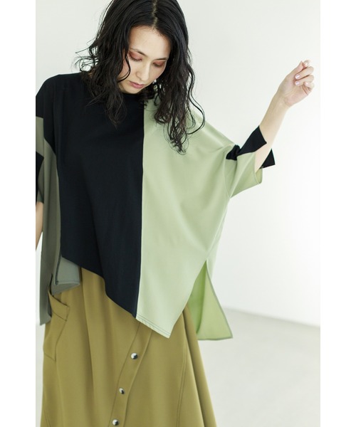 OSMOSIS(オズモーシス)の「切替配色Tシャツ(Tシャツ/カットソー・レディース・ブラック/チャコール/ホワイト/ピンク・ONE SIZE)」の9枚目の写真