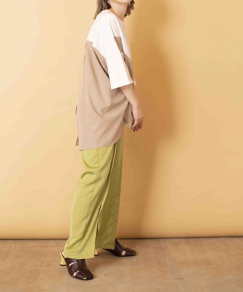 OSMOSIS(オズモーシス)の「切替配色Tシャツ(Tシャツ/カットソー・レディース・ブラック/チャコール/ホワイト/ピンク・ONE SIZE)」の18枚目の写真
