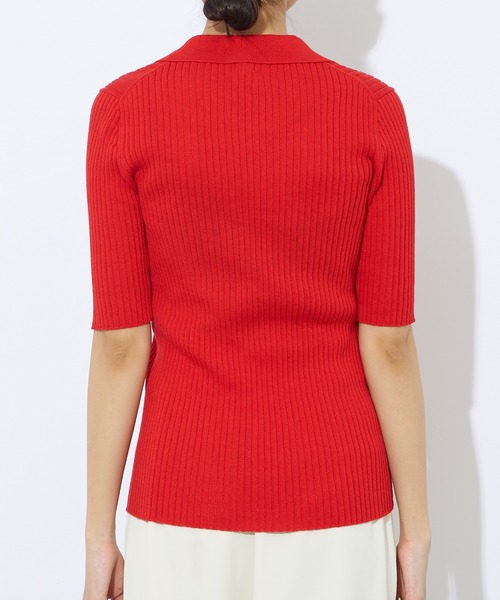 Lui's（ルイス）の「リブニットポロトップス（ニット/セーター・レディース・レッド/ブラック/ベージュ/オフホワイト・FREE）」の18枚目の写真